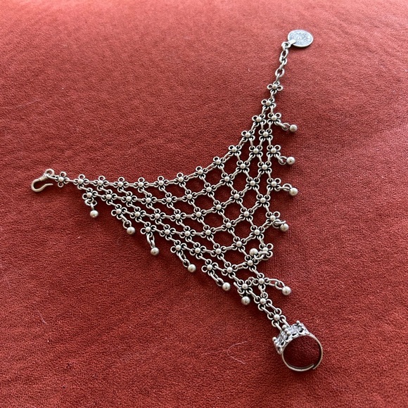 Free People Silver Hand Chain Bracelet - Picture 2 of 5